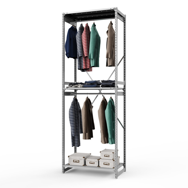 Стеллаж металлический для одежды ТСУ Универсал, 3000х1000х600 мм. полки: метал. усил. перф. 3 шт.