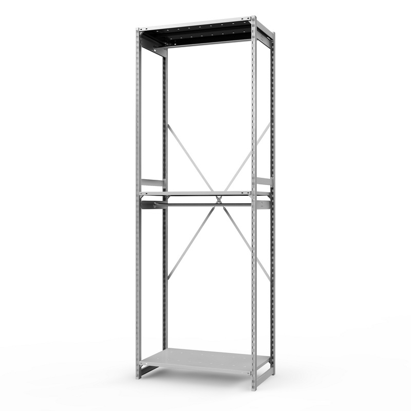 Стеллаж металлический для одежды ТСУ Универсал, 3000х1000х600 мм. полки: метал. усил. перф. 3 шт.