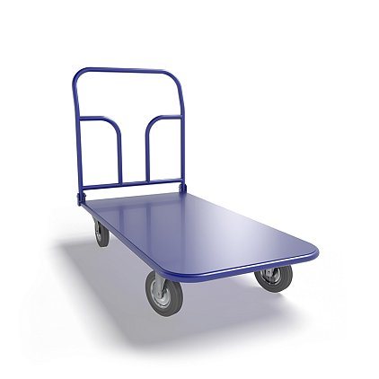 Платформенная тележка ТПСР 3 М (г/п 500 кг, 1000x600 мм, колеса серая резина 200 мм, складная ручка)