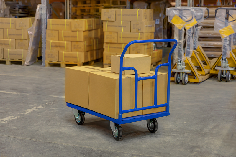 Тележка платформенная ТПТ (г/п 500 кг, 1000x600 мм, колеса черная резина 200 мм)