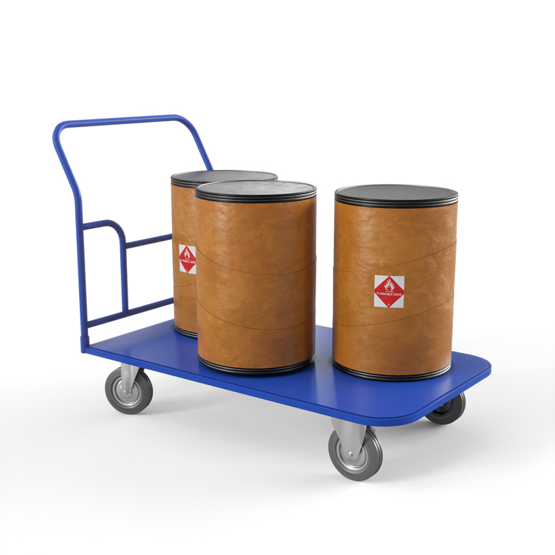 Тележка платформенная ТПТ (г/п 500 кг, 1200x700 мм, колеса серая резина 200 мм)