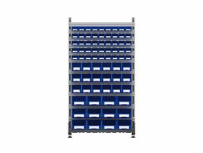 Стеллаж для пластиковых лотков SORTEX односторонний 1800x1000x450.06