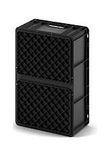 Пластиковый ящик 600х400х220 (ЕС-6422) с усиленным дном, открытые ручки (12.311.99.W R)