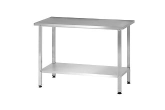Стол производственный СПРп - 1000x700x860 Profi Inox (полка сплошная)