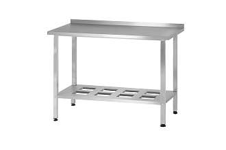 Стол производственный СПРп - 1000x600x860 Profi Inox, борт (полка-решетка)