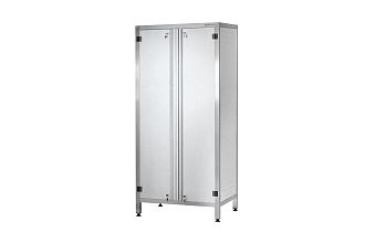 Шкаф кухонный ШЗКп - 600x600x1800 Profi Inox, дверь распашная, полки сплошн. 2 шт., без к-та замков
