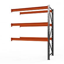 Секция приставная стеллажа металлического Оптима, 2000x1250x785 мм. Ярусы: 3 шт. без настила