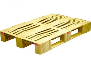Паллет 1200x800х150 перфорированный усиленный (версия 2), на 3-х полозьях (TR 1208-3-2)