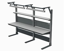 Стол рабочий укороченный 1500х700 мм 41.СД (RAL7035) + 41А.СВ-120