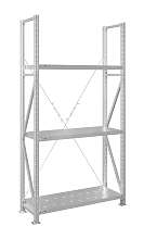 Стеллаж MS U 300x70x100/3 (Нагрузка на полку 300, перфорированная)