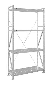 Стеллаж MS U 200x150x40/4 (Нагрузка на полку 150, перфорированная)