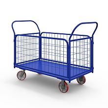 Тележка платформенная с сетчатыми бортами ТС 6 (800х1200) г/п 600 кг.200 чугун/полиуретан