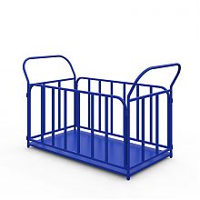 Тележка платформенная с трубчатыми бортами ТБ 2 (г/п 600 кг, 900x600 мм, колеса литая протекторная резина 160 мм)